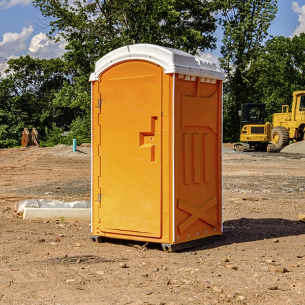 how often are the portable restrooms cleaned and serviced during a rental period in Paradise Hill